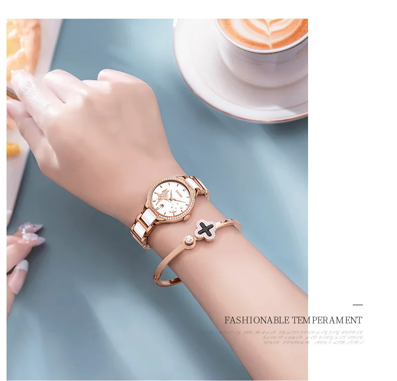 DOM женские часы, модный керамический ремешок для часов, бриллиантовые Наручные часы, топ, роскошная брендовая одежда, женские кварцевые часы Geneva, G-1271G-7M2