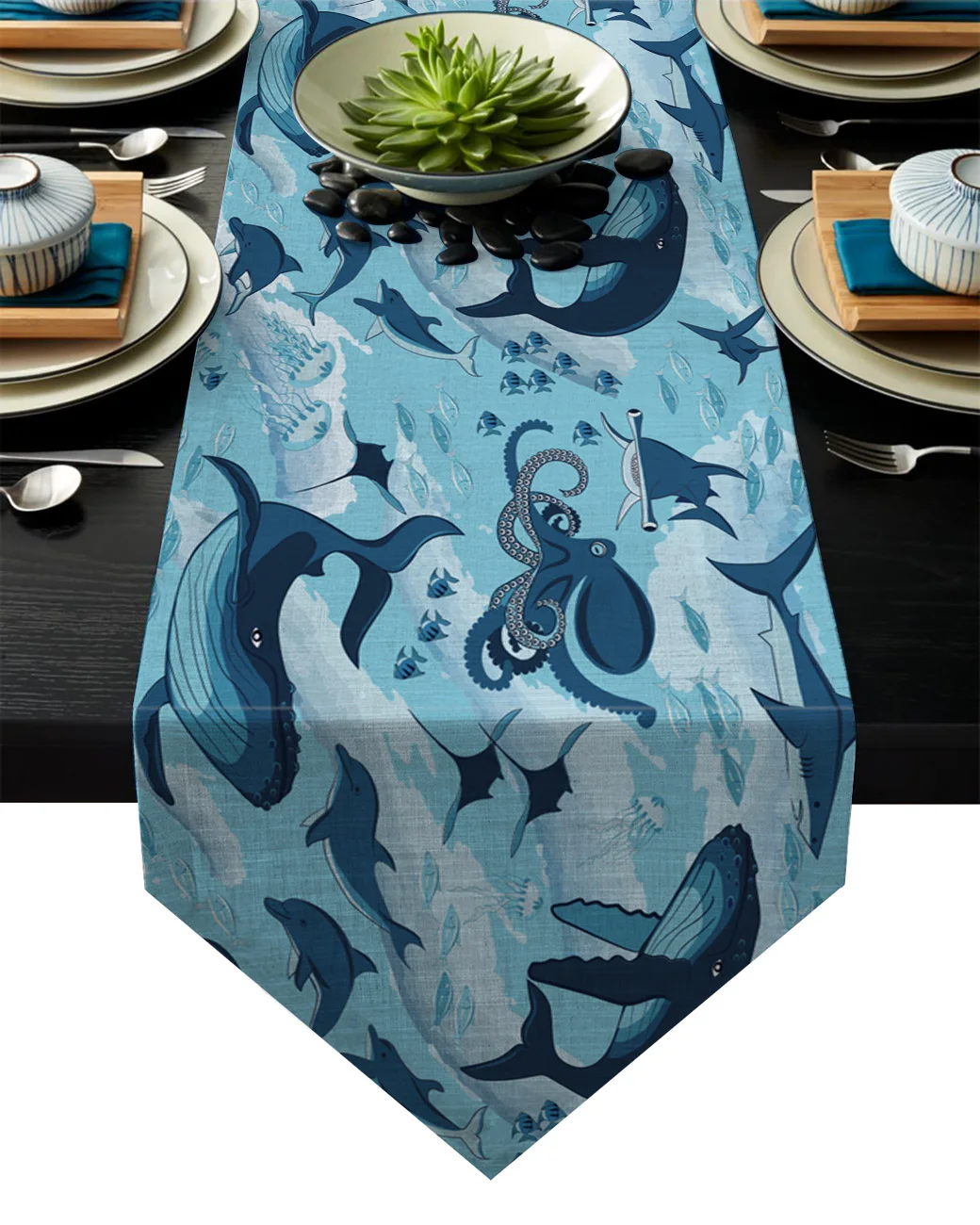 Underwater World Wedding Party Table Runner Coffee Decoration Accessories Home Cloth Runners | Дом и сад