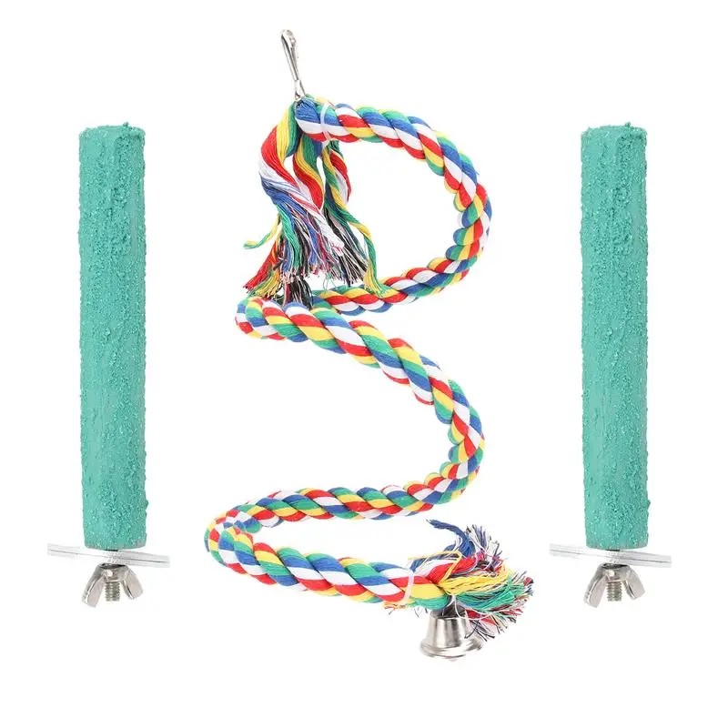 

3PCS Pet Parrot Ladder Toy Cotton Rope Rotary Ladder Toy Pet Bird Parrot Chewing Plaything Bird Cage Accessories (250g)