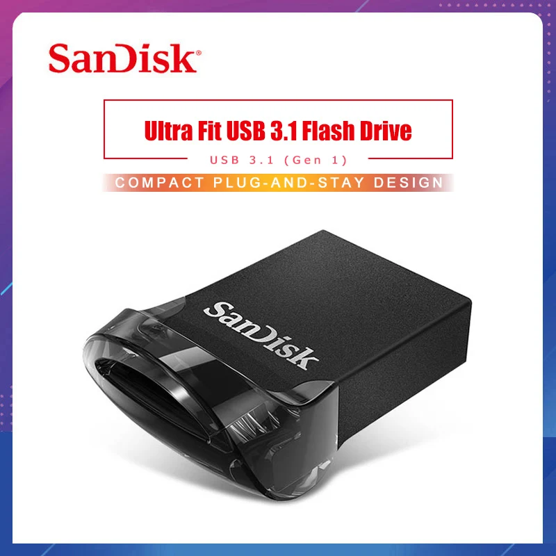 SanDisk FIT USB 3,1 флэш-накопитель 128 Гб 64 ГБ 32 ГБ 16 ГБ 130MBS Bultra Pen Drive CZ430 U диск Флешка для компьютера