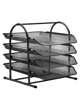 

Mesh Desktop File Organizer Mesh Desk Organizer With 4 Tray Office Supplies Storage Rack