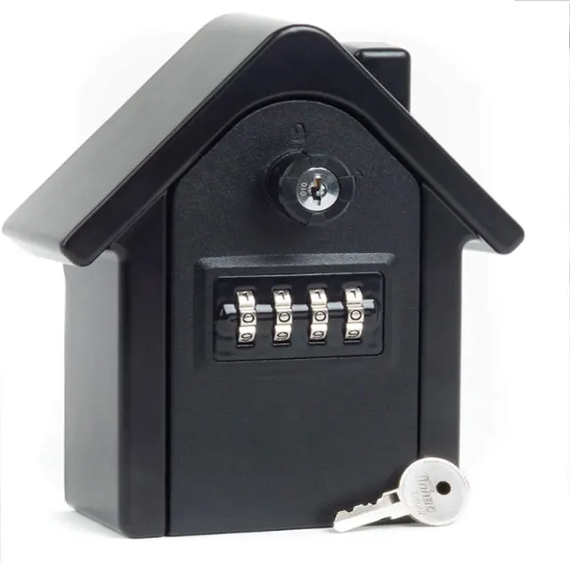 Key Lock Box Wall Mounted  Key Safe Box Weatherproof 4 Digit Combination Key Storage Lock Box Indoor 2