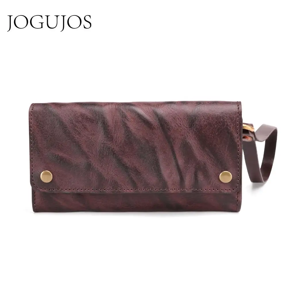 

JOGUJOS Wallet Male Genuine Leather Men's Wallets for Credit Card Holder Long Clutch Male Bags Hasp Coin Purse Carteras Hombre
