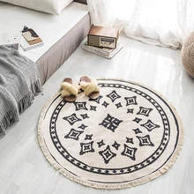 Хлопок и лен, современный минималистичный Ретро прикроватный ковер для гостиной, дома, гостиной, спальни, кабинета, удобный ковер