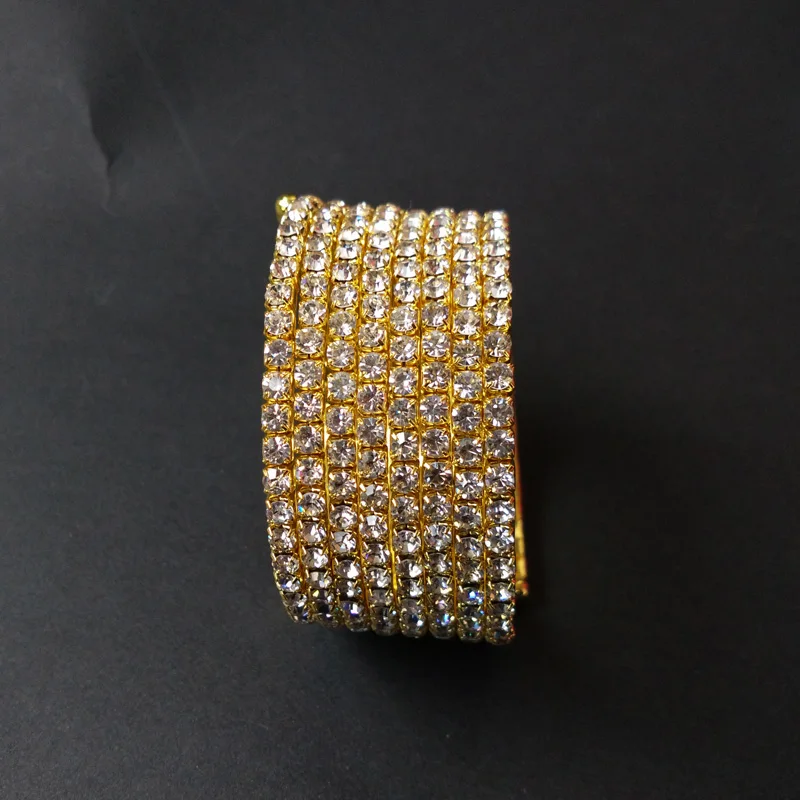 TDQUEEN Кристалл Браслеты Pulseira Masculina Стразы 8-ряд Спираль браслет для женщин