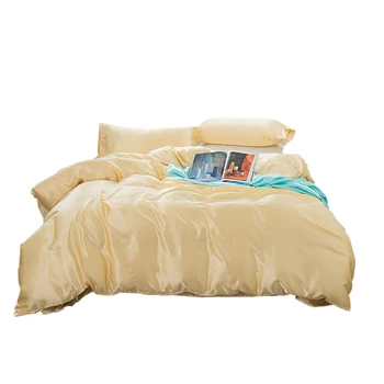 

Satin Silk Bedding Set Luxury Bed Set Quilt Duvet Cover Linens / Pillowcase / Mattress Cover For Queen King Size Bedclothes