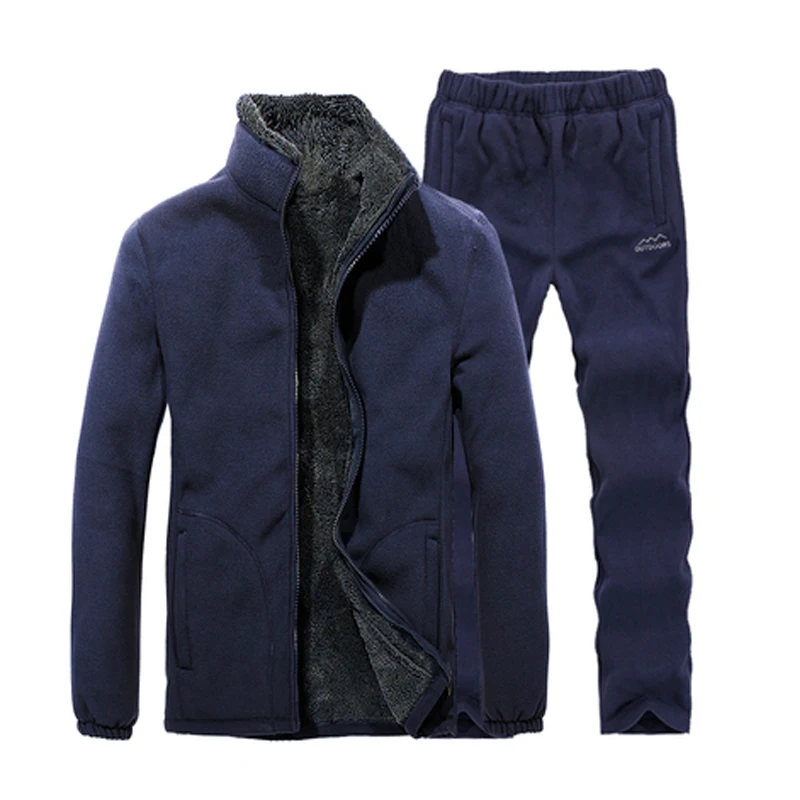 

Men New Winter Warm Fleece Fur Jacket Outdoor Camp Hiking Trekking Skiing Climb Fish Coat Suit Travel Pant Man Thermal Trousers