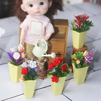 

1:12 Simulation Dollhouse Miniature Scene Potted Plant Pretend Play Toy Play Furniture Toy Doll House Accessories Miniature