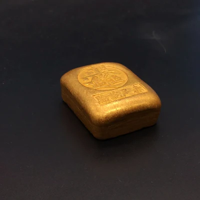 Антикварный квадратный золотой слиток (Rijin Dou Gold)|Безвалютные монеты| |
