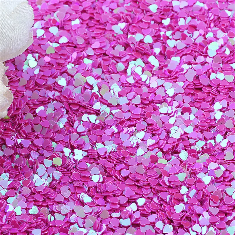 Sequin 3mm Mix Color Transparent Heart Glitter Paillettes for Nail Manicure Resin Wedding Decoration Nail Art Confetti 10g
