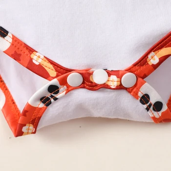 Toddler Baby Girls Boys Halloween Romper + Pants, Horizontal Stripes Pumpkin Print Spring Clothing 4