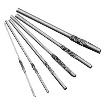 

6 Pieces of Steel Drill Bits, Beaded and Polished Shaft, Tungsten Steel Grinding Beads, Amber Jade Fixed Needle