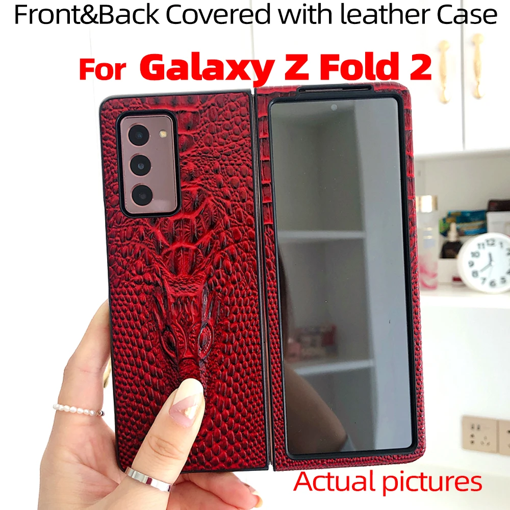 

For Galaxy Z Fold 2 Case for Galaxy Z Fold2 5G front and back covered with Luxury leather Case For Galaxy Z Fold2 5G Case