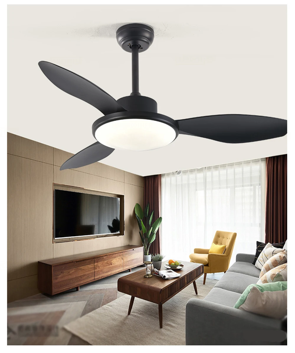 pendant lamp 110 В потолочный вентилятор лампа с дистанционным управлением затемнение 48 дюймов Ретро Декор освещение для ресторана гостиной бесшумный вентилятор светильник - Цвет лезвия: pendant lamp