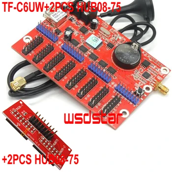 

TF-C6UW+2PCS HUB08-75 USB & WIFI communication LED controller card Support P10/P8/P6/P5/P4 Seven Color LED Display