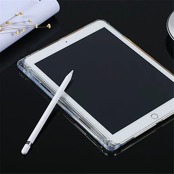 

Soft silicone case for Apple iPad Mini Air 1 2 3 4 5 6 7 Pro 9.7 10.2 10.5 11 transparent shell with Pencil Holder back cover