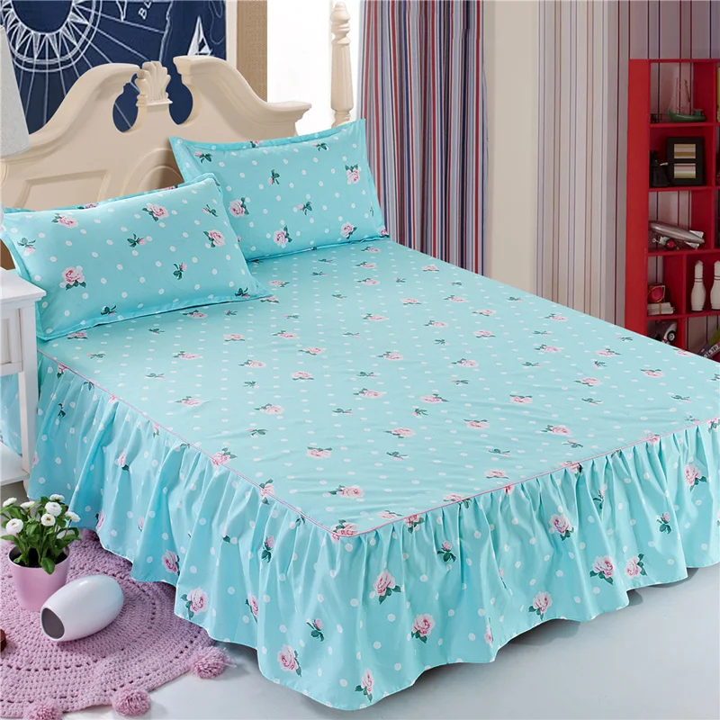 Classic Bedding Set Luxury Bed Skirt Pillowcase Family Set Anti-slip and Dust-proof Single Queen King Super King Bed Set Size