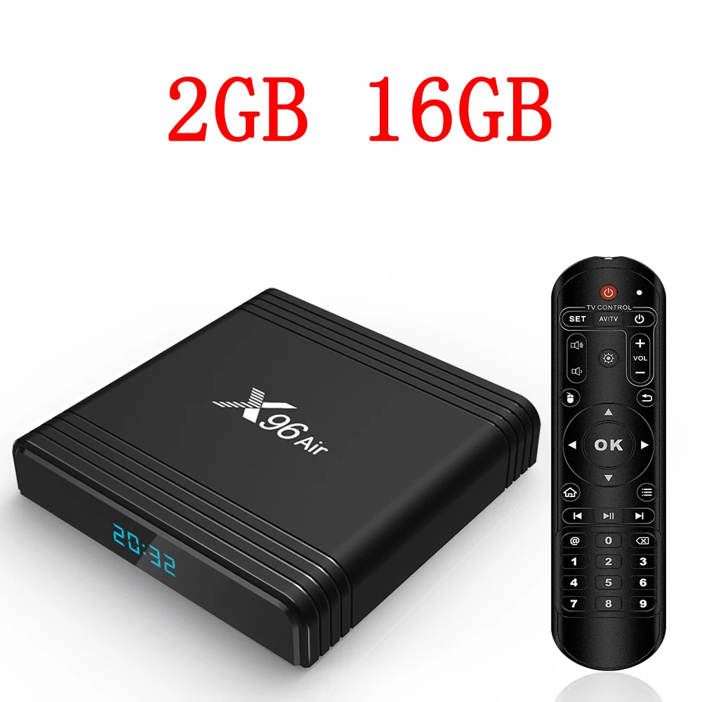ТВ-приставка X96 Air Amlogic S905X3 mini Android 9,0 4 Гб 64 ГБ 32 ГБ wifi 4K 8K 24 кадров в секунду Netflix X96 Air 2 Гб 16 Гб телеприставка - Цвет: Black