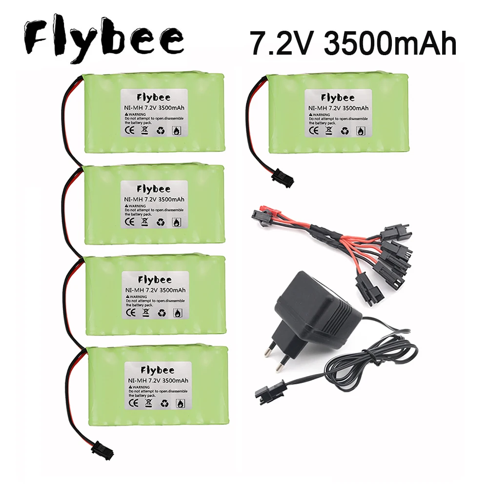

Батареи для радиоуправляемых игрушек 7,2 V 3500mah Ni-MH перезаряжаемая батарея для RC Truck RC car RC boat RC tank battery pack upgrade 7,2 v 3000 mah
