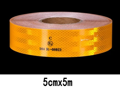 High Quality Prismatic Reflective Adhesive Sticker Conspicuity Tape For Truck Trailer yellow 5cmx5m