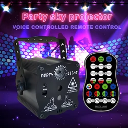 Lumière de scène RGB à 60 motifs, Rechargeable par USB, commande vocale, effet lumineux Disco, pour fête à domicile, KTV, cinéma à domicile, Dj 