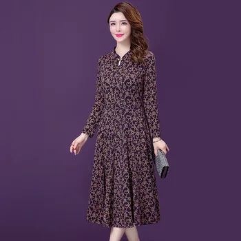 

BGW 3325ht Little V Neck A Line Floral Print Flower Mother Of The Bride Dresses Long Sleeves Knee Length 2020 Newest