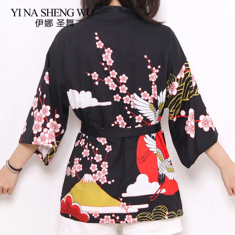 Kimono Women Asia Japanese Kimono Cardigan Cosplay Blouse Neutral Man Japanese Yukata Female Summer Beach Casual Coat