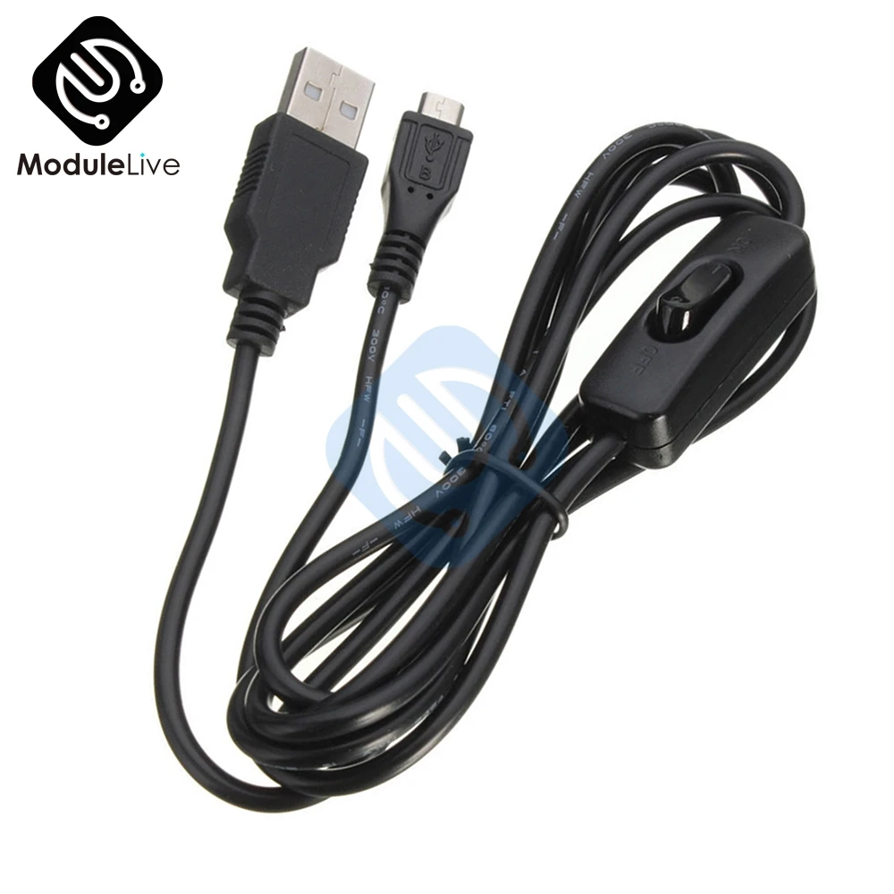 Micro USB зарядка для источника питания кабель мини-кабель с переключателем вкл/выкл 1,5 м 150 см для Raspberry Pi