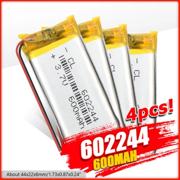 

1/2/4 Pcs 3.7v 600mAh Rechargeable Li-polymer Battery 602244 Li-po Ion Batteries For PSP DVD MID PDA Gps Recorder Selfie Sticks