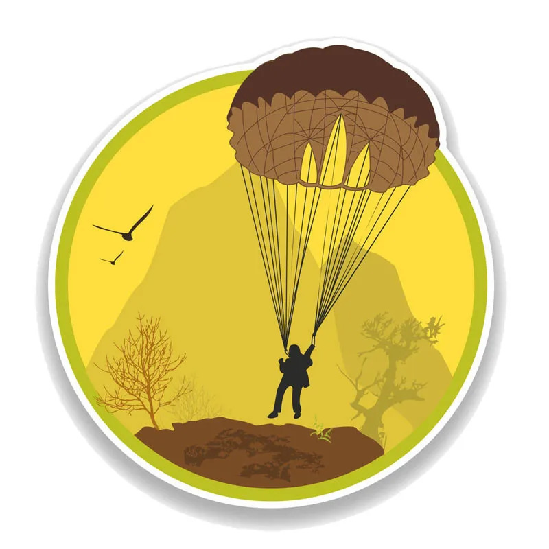 

Creative Thrill Seeker Parachuting Decal Motorcycle Car Sticker Cover Scratches Waterproof Pvc 13.3CM X 14.2CM