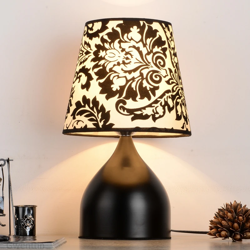 Vintage Black Iron Table Lamps for Living Room Bedside Bedroom Lamp Desk Light Fixtures Led Stand Lighting Home Decor Luminaire