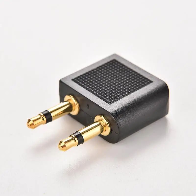 

3.5mm Stereo AUX Jack 2 Male to 1 Female F Splitter Headphone Audio Adapter Airplane Travel On Plane Airline Audio Converter 1PC