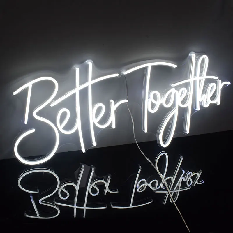 

Custom Waterproof Flex Led Cool Light 12V Better Together Acrylic Neon Sign Home Room Decoration Ins Party Wedding