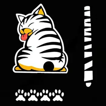 

2018 Funny Creative Cartoon Cat Moving Tail Stickers Auto Vehicle Window Wiper Decals Car Outside Styling Decoration car-styling
