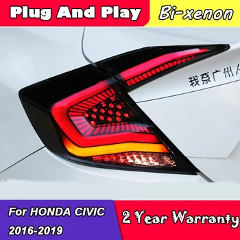 

For HONDA CIVIC LED Taillight Assembly Tail Back Lamp 2016-2019 Dynamic Turning light Reverse Parking Fog Light