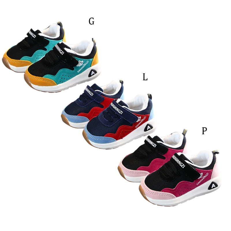 

Spring Autumn Baby Children Boys Girls Air Mesh Rubber Breathable Anti-Slip Sneakers Casual Patchwork Soft Soled Casual Sneakers