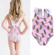 Комплект бикини с ананасом для маленьких девочек, летний купальный костюм, одежда для купания, купальный костюм