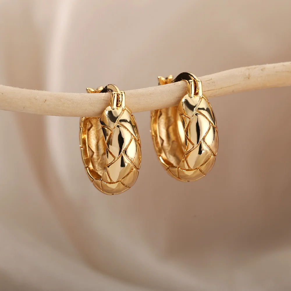 Irregular Round Earrings Stainless Steel Geometric Drop For Women