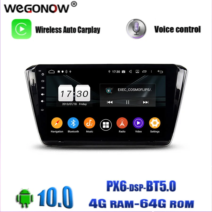 PX6 DSP IPS 10 1 &quotAndroid 0 4 ГБ 64 Встроенная память Автомобильный мультимедийный