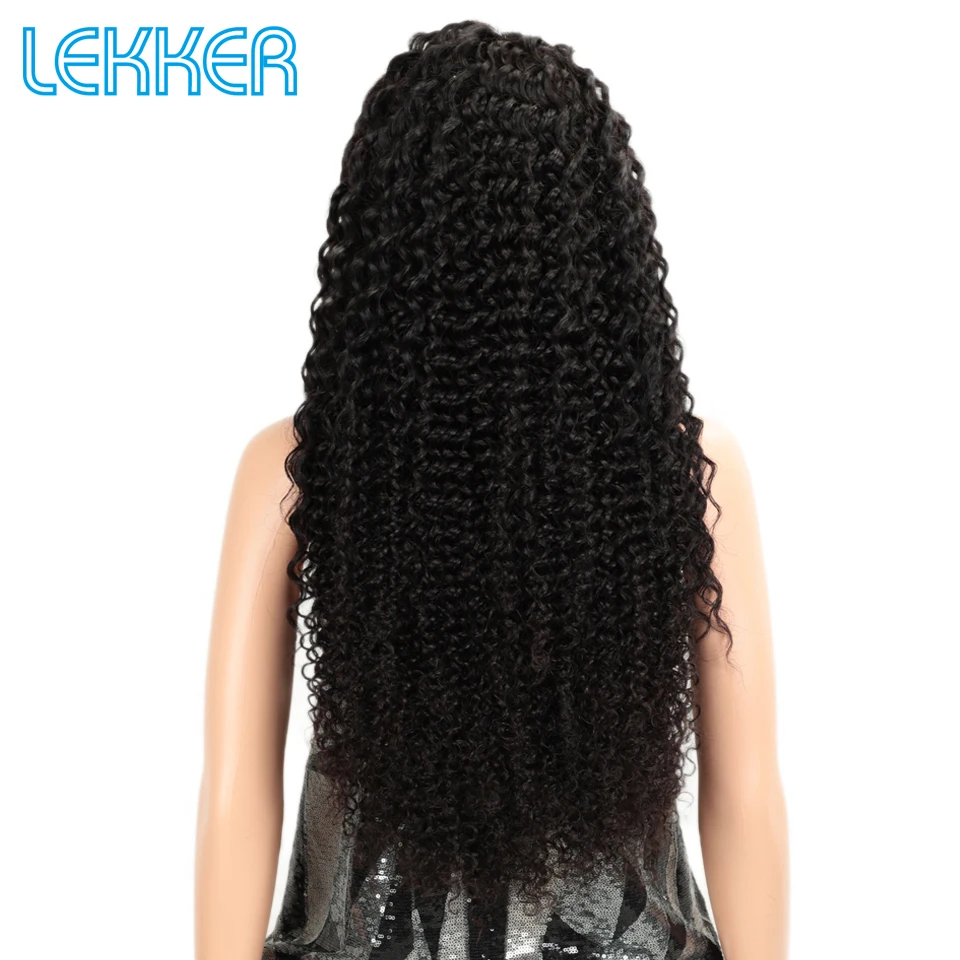 Lekker волос глубокая волна парик Синтетические волосы на кружеве человеческие волосы парики предварительно вырезанные для черный Для женщин 13X4 Синтетические волосы на кружеве парик вьющиеся человеческих волос парик