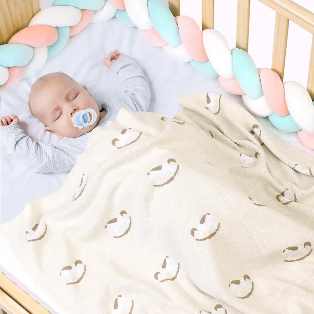 Вязаное детское одеяло для новорожденных пеленание белье для коляски обертывание Мультфильм Альпака детское мягкое одеяло s детские одеяла 100*18 см