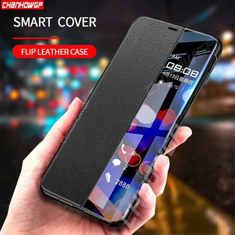 Умный зеркальный кожаный флип-чехол для Samsung Galaxy A21S A51 A71 A11 A31 A41 A50 A70 A30 A20 A10 S Note20 Ultra
