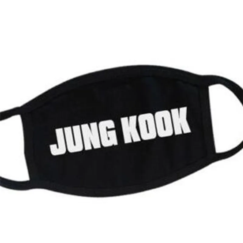 Imixlot Kpop Bangtan хлопковая Пылезащитная маска для рта и лица белая "V" JIN "" JIMIN "" SUGA "J-HOPE" буквы черные маски для унисекс - Цвет: B