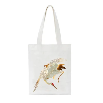 

Daily Use Handbags Women Casual Handbag Cute Bird Cartoon Flower Printed Shopping Tote Carrying Shoulder Bag