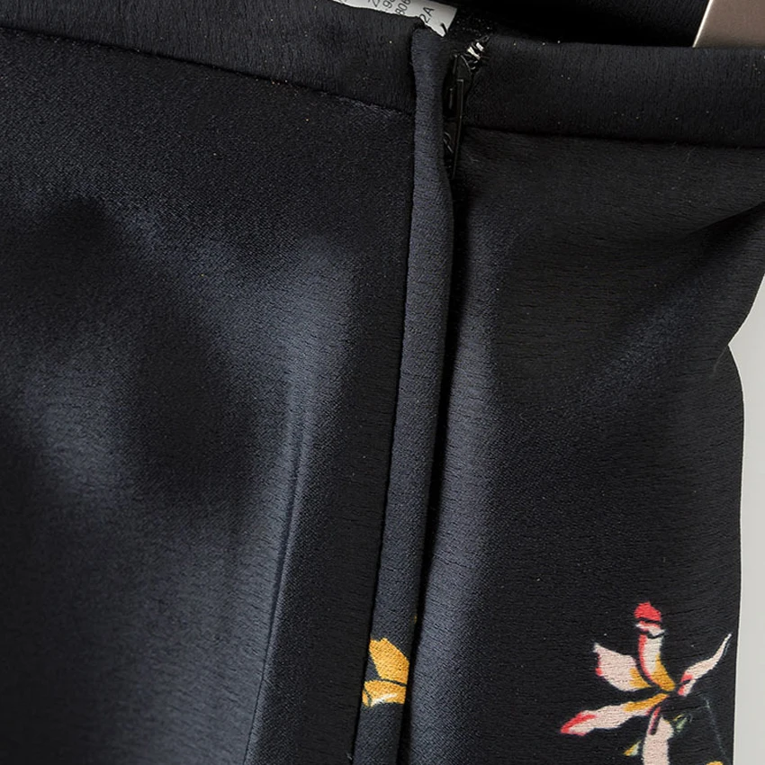 Loose Style Japanese Harajuku Women Wide Leg Cropped Trousers Crane Print Female Elastic Autumn Oriental Chinese Pants