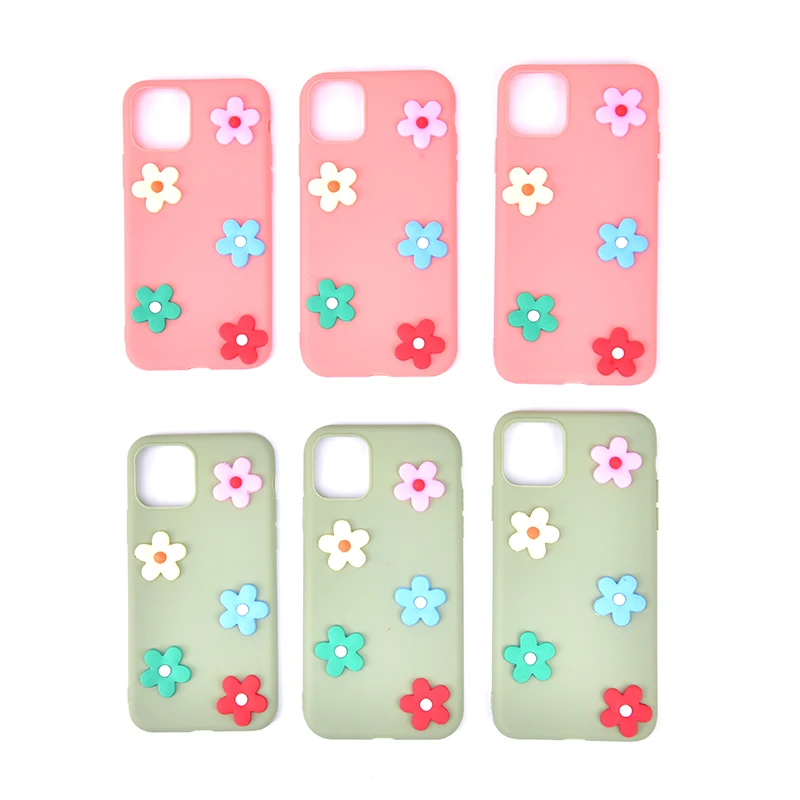 Cute 3D Flowers Phone Case For iphone XS Max XR X Cover For iphone 6 6s 7 8 plus Fashion INS Floral Pattern Soft Back Cases
