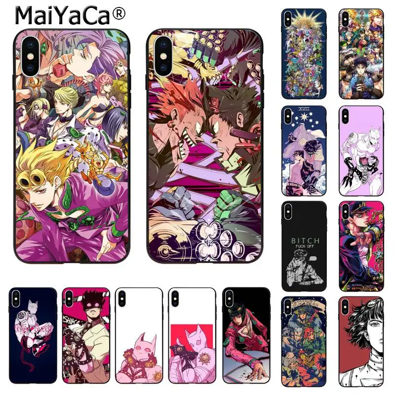 MaiYaCa JoJo Необычные Приключения аниме мягкий черный чехол для телефона для iPhone 11 pro XS MAX 8 7 6 6S Plus X 5 5S SE XR чехол