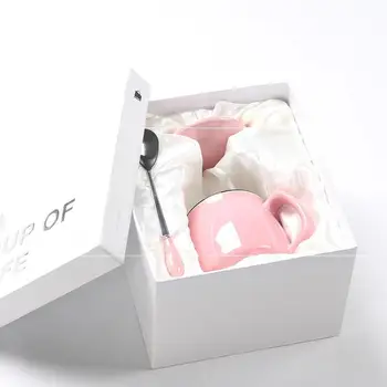 

Milk Cup Sub-Glass Coffee Cup Mug Lid Spoon
