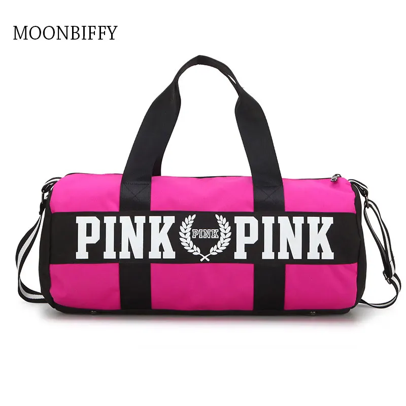 Bolsa deportiva impermeable para mujer, bolso de gimnasio rosa para exteriores, ropa de nailon, bolso de viaje para entrenamiento