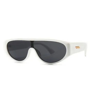 

Modern Retro One-piece Sunglasses Integrated Goggles Colorful Frameless Celebrity Sunglasses Female Male Adornment UV400 Summer